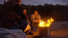Load image into Gallery viewer, Ecoflame Smokeless fire pit in use