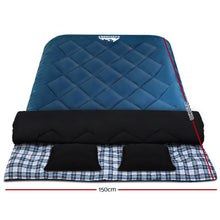 Load image into Gallery viewer, Weisshorn Sleeping Bag Double Pillow Thermal Camping Hiking Tent Blue -10°C