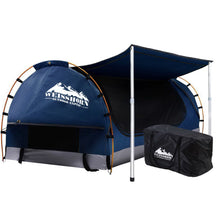 Load image into Gallery viewer, Weisshorn Double Swag Camping Swags Canvas Free Standing Dome Tent Dark Blue 4CM