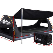 Load image into Gallery viewer, Weisshorn Double Swag Camping Swags Canvas Free Standing Dome Tent Dark Grey 4CM