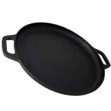 Load image into Gallery viewer, 13.5" 35cm Pre-Seasoned Cast Iron Pizza Baking Pan Cooking Griddle Stove Oven Grill Campfire