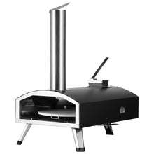 Load image into Gallery viewer, VEVOR Outdoor Pizza Oven, 12" Wood Fired Pizza Ovens, Pellet Pizza Stove with Built-in Thermometer, with Thickened Cordierite, Rotating Pizza Stone, Carry Bag, Shovel, Portable Pizza Maker for Outside Backyard Patio Camping Black