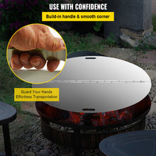 Load image into Gallery viewer, VEVOR Fire Pit Lid Round 40 Inch Foldable Fire Pit Ring Snuff Cover 430 Stainless Steel Fire Pit Spark Screen Cover 3mm Thickness
