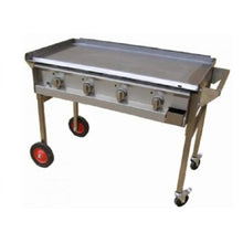 Load image into Gallery viewer, Stainless steel grill with four burners on a white background