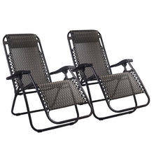 Load image into Gallery viewer, Gardeon 2PC Zero Gravity Chair Folding Outdoor Recliner Adjustable Sun Lounge Camping Grey