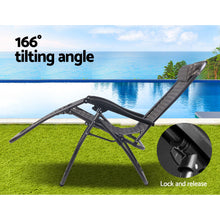 Load image into Gallery viewer, Gardeon 2PC Zero Gravity Chair Folding Outdoor Recliner Adjustable Sun Lounge Camping Grey