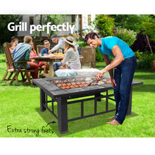 Load image into Gallery viewer, Grillz Fire Pit BBQ Grill Ice Bucket 3-In-1 Table