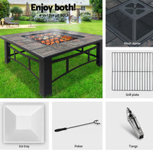 Load image into Gallery viewer, Grillz Fire Pit BBQ Grill Ice Bucket 4-In-1 Table