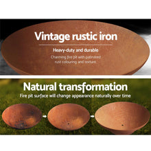 Load image into Gallery viewer, Grillz Fire Pit Bowl Cast Iron Rustic 80cm