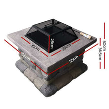 Load image into Gallery viewer, Grillz Fire Pit Outdoor Table Charcoal Garden Fireplace Backyard Firepit Heater