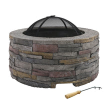 Load image into Gallery viewer, Grillz Fire Pit Outdoor Table Charcoal Fireplace Garden Firepit Heater
