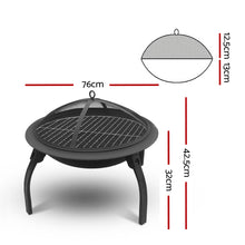 Load image into Gallery viewer, Grillz 30 Inch Portable Foldable Outdoor Fire Pit Fireplace