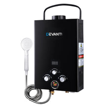 Load image into Gallery viewer, Devanti Portable Gas Water Heater 8L/Min With Pump LPG System Black