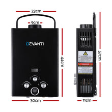 Load image into Gallery viewer, Devanti Portable Gas Water Heater 8L/Min With Pump LPG System Black