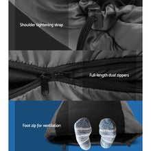 Load image into Gallery viewer, Weisshorn Sleeping Bag Single Thermal Camping Hiking Tent Black -20°C