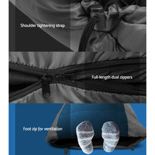 Load image into Gallery viewer, Weisshorn Sleeping Bag Single Thermal Camping Hiking Tent Blue -20°C