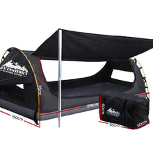 Load image into Gallery viewer, Weisshorn Double Swag Camping Swags Canvas Free Standing Dome Tent Dark Grey