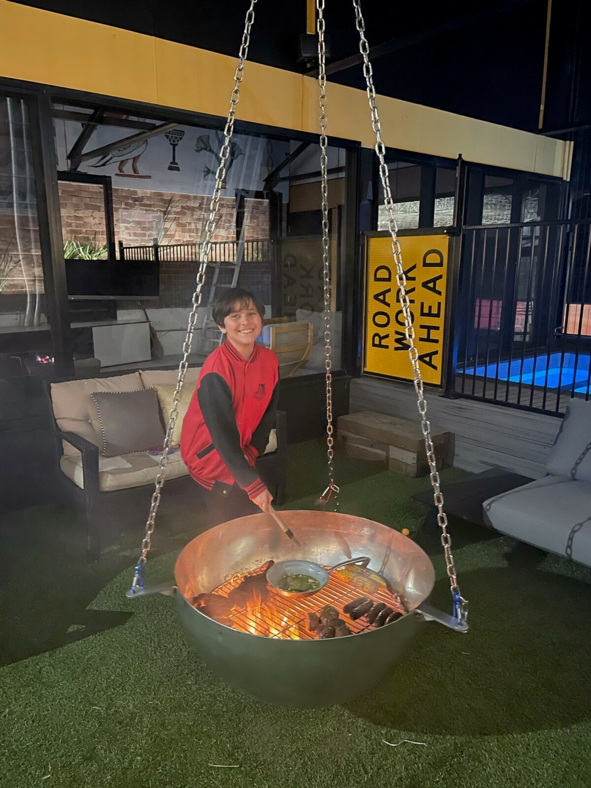 The Tripod Stainless steel fire pit