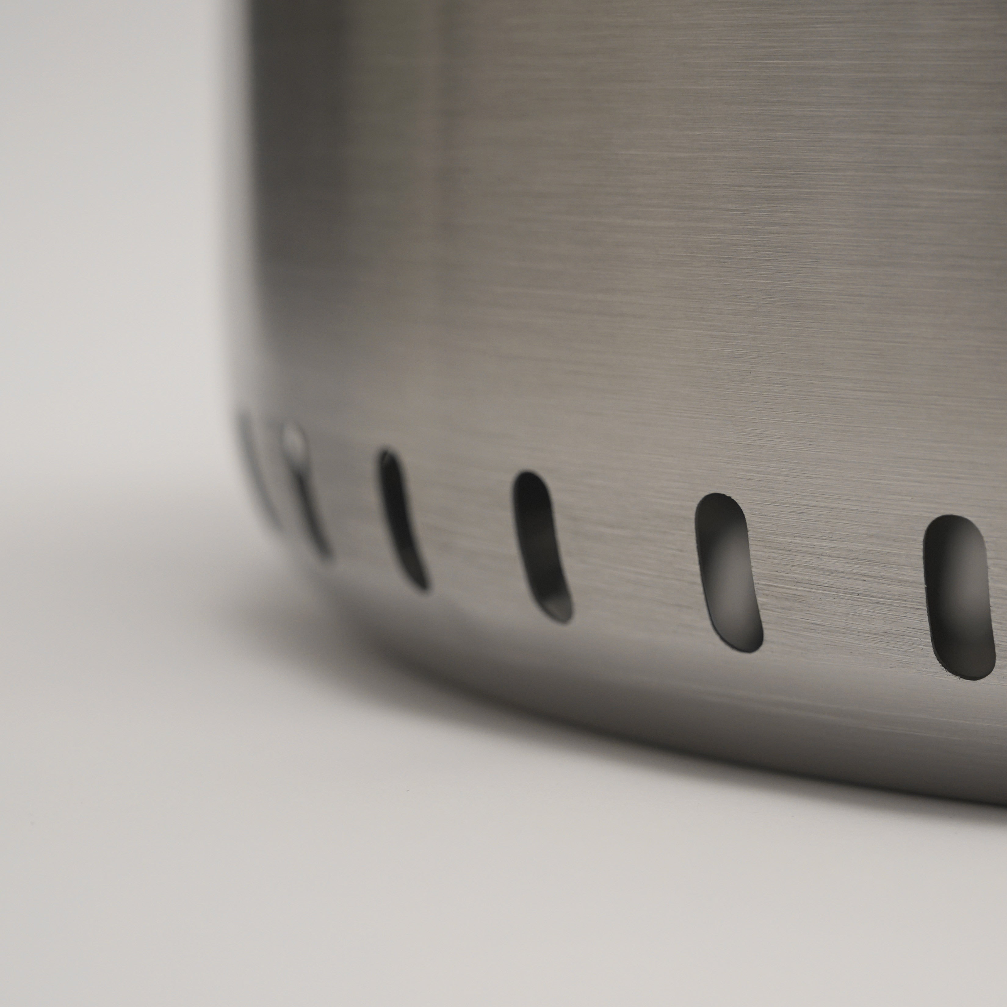 Close up of the Ecoflame smokeless fire pit air vents at the bottom of the fire pit