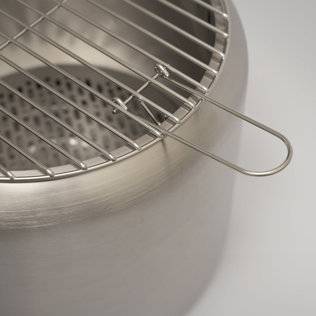 Close up of the Ecoflame cooking grill handle