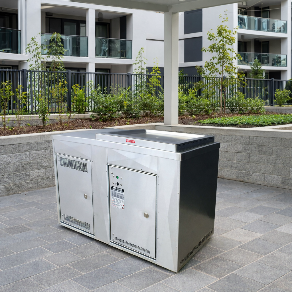 Single Cabinet with Stainless Steel Cladding in a new unit complex