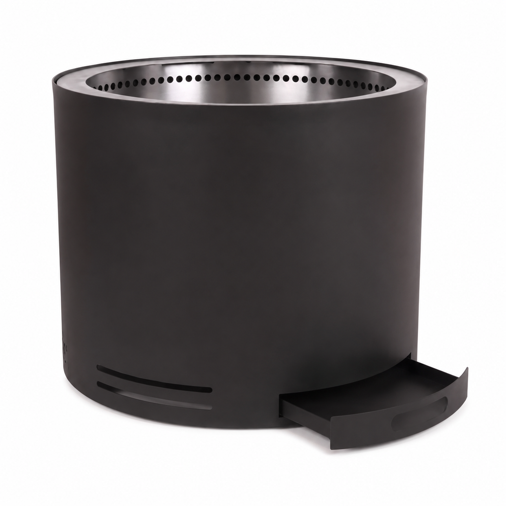 The Onyx - Smokeless Fire Pit with its ash tray open
