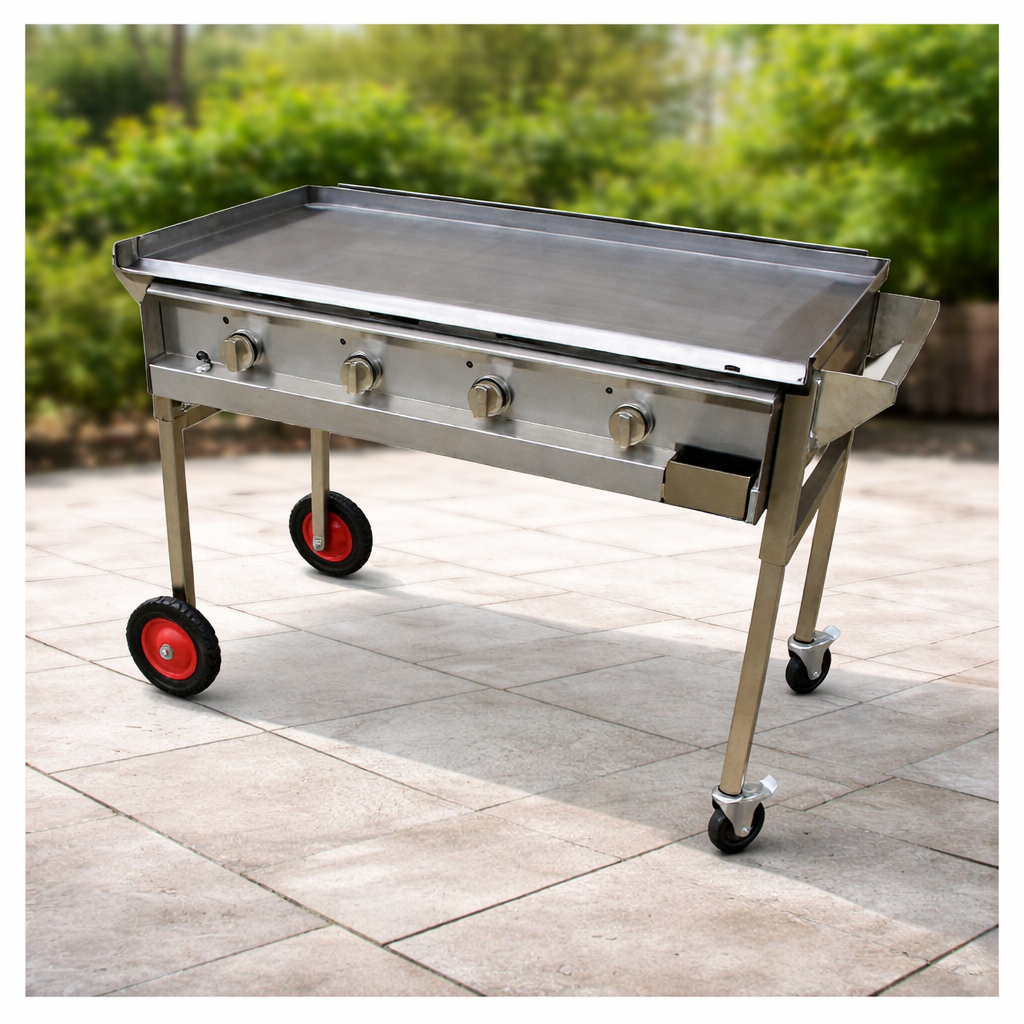 mobile leisure time bbq in backyard