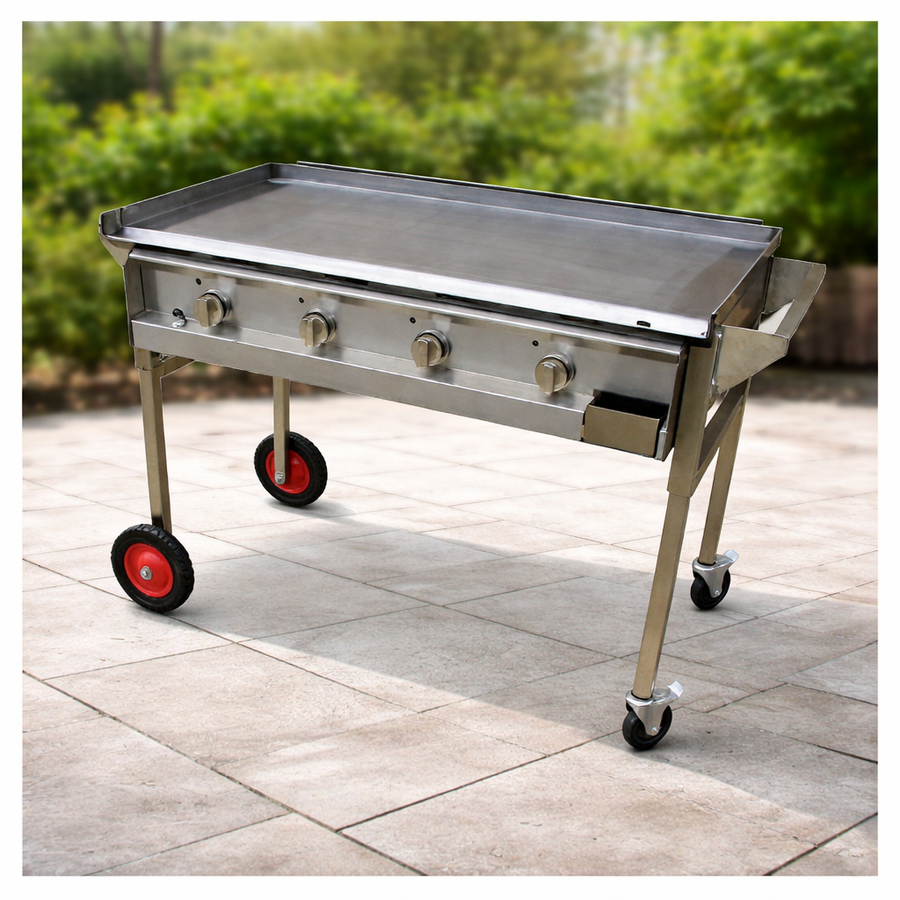 mobile leisure time bbq in backyard