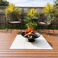 Cozy deck with modern fire pit