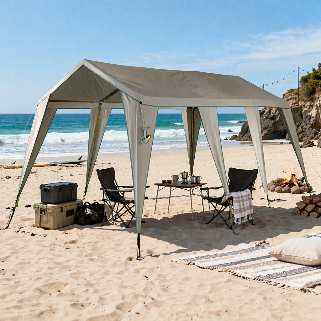 Diamantina King Canvas Gazebo at the beach