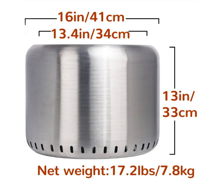 EcoFlame Smokeless Fire pit dimensions
