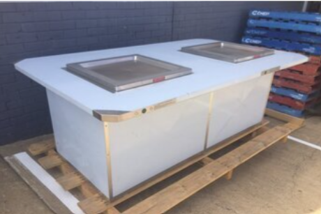 Double accessible BBQ cabinet