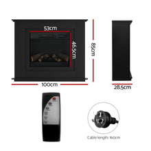 Load image into Gallery viewer, Devanti Electric Fireplace Fire Heater 2000W Black
