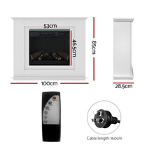 Load image into Gallery viewer, Devanti Electric Fireplace Fire Heater 2000W White
