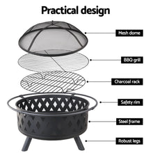 Load image into Gallery viewer, Grillz Fire Pit BBQ Grill 82cm
