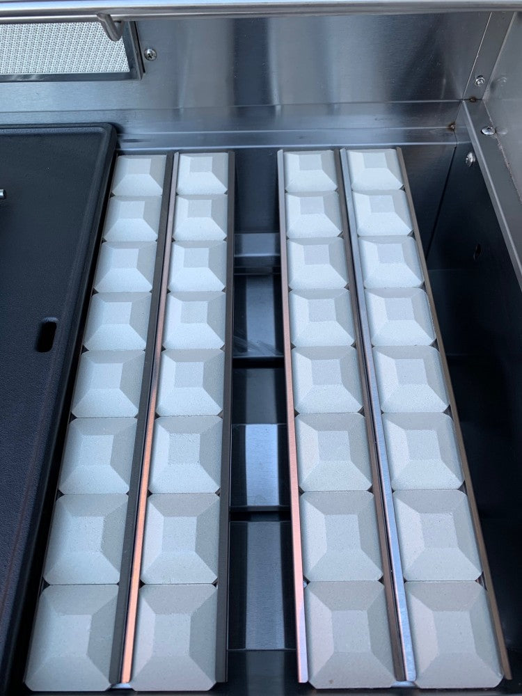 Grillmaster 8 burner bbq lose up of tiles