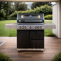 Grillmaster 6 Black BBQ in backyard setting