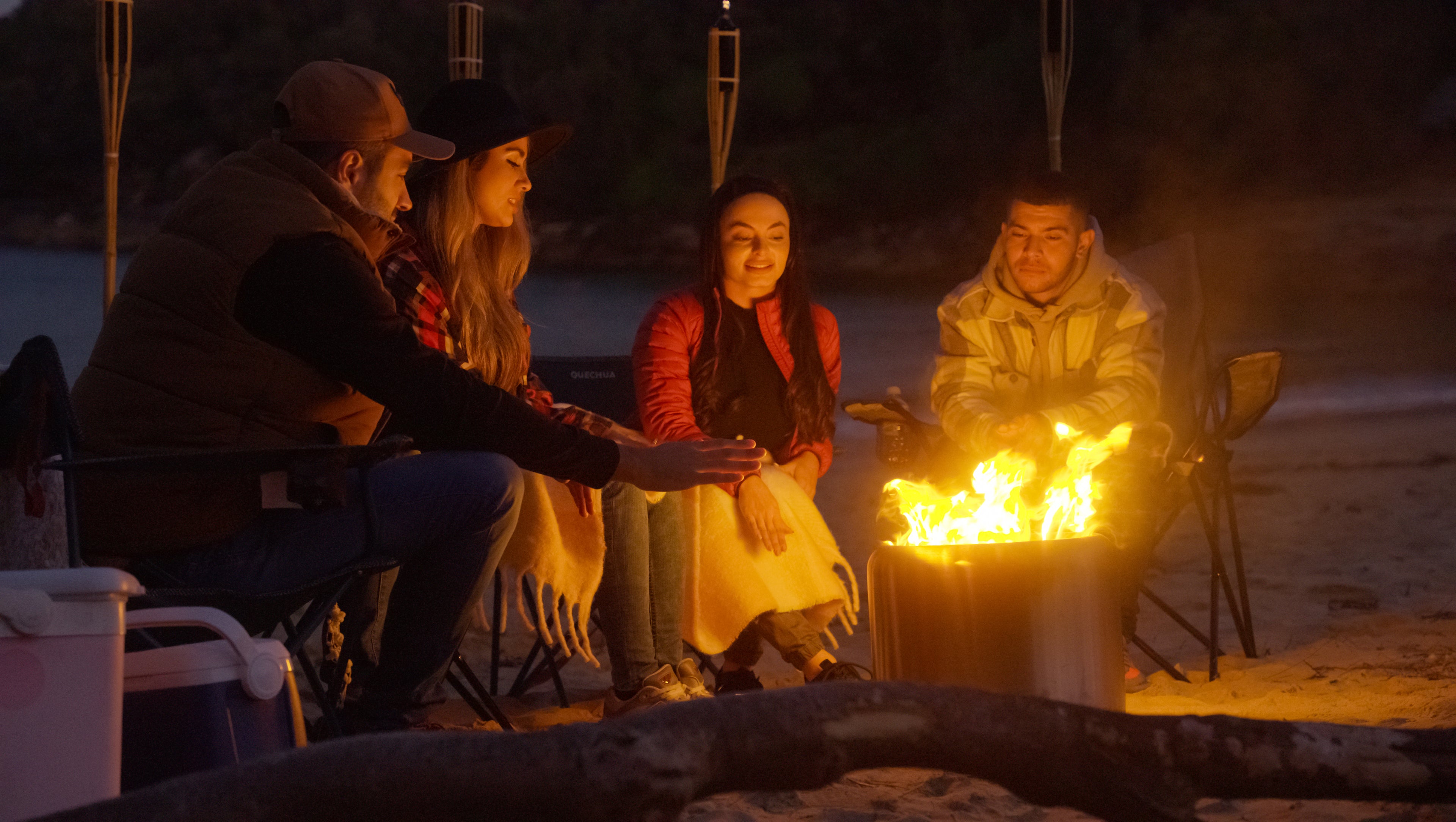Ecoflame Smokeless fire pit in use