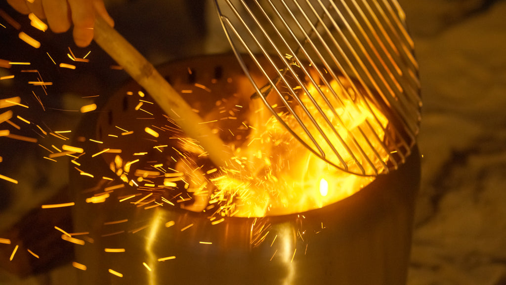 Close up of the Ecoflame Smokeless fire pit