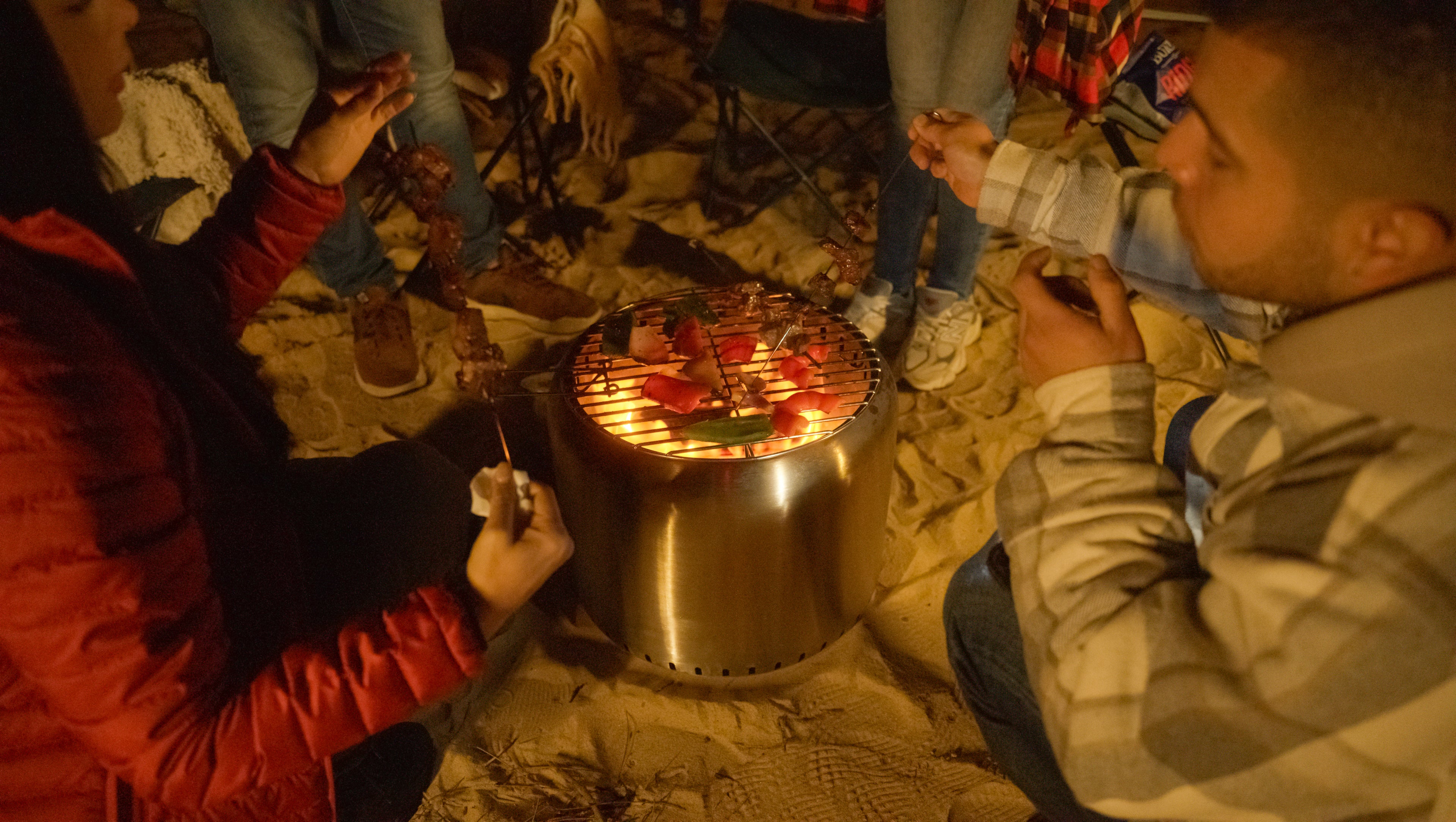 Cooking on the Ecoflame Smokeless fire pit