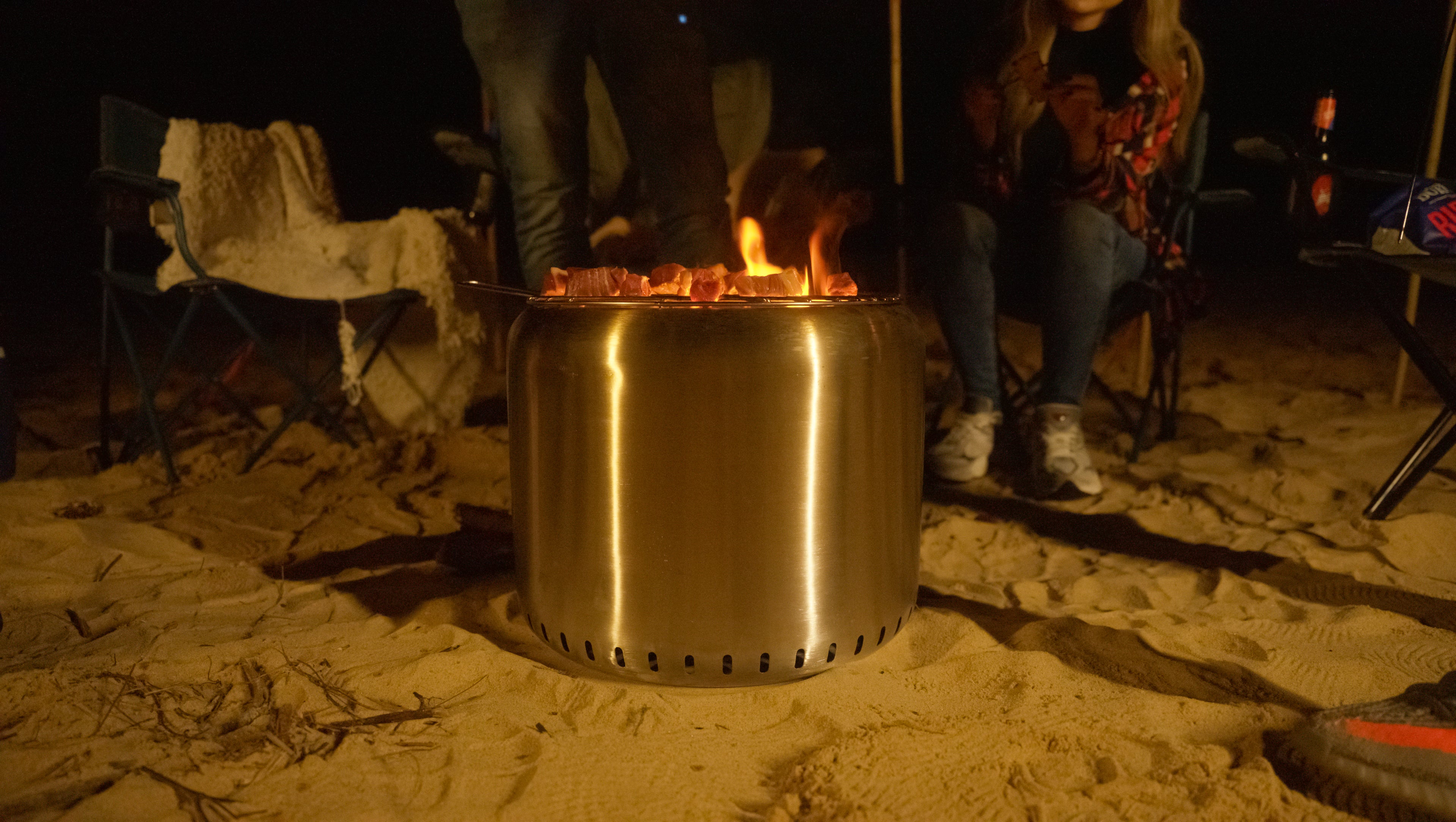 Cooking on the Ecoflame Smokeless fire pit