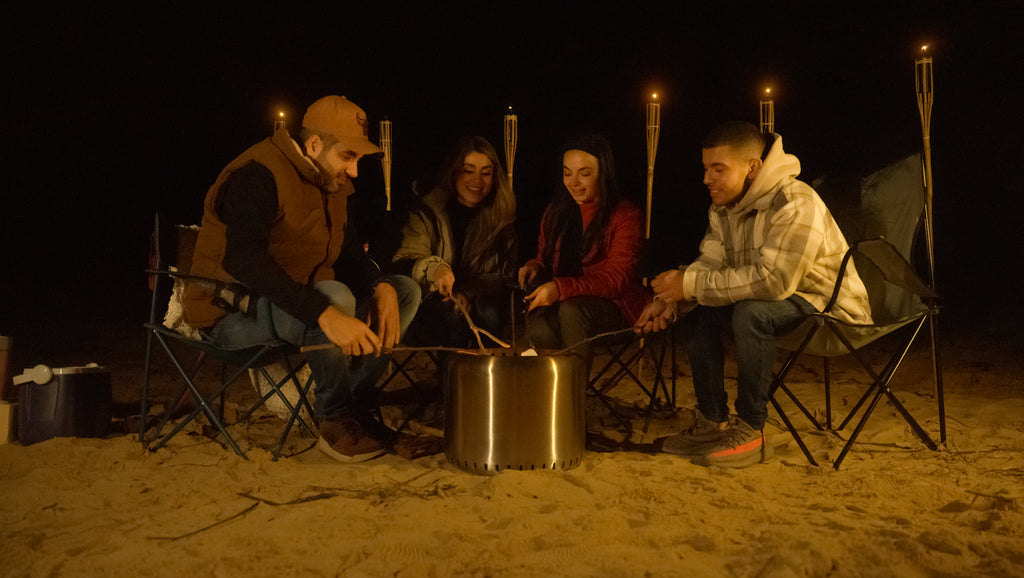 Marshmellows on the Ecoflame Smokeless fire pit