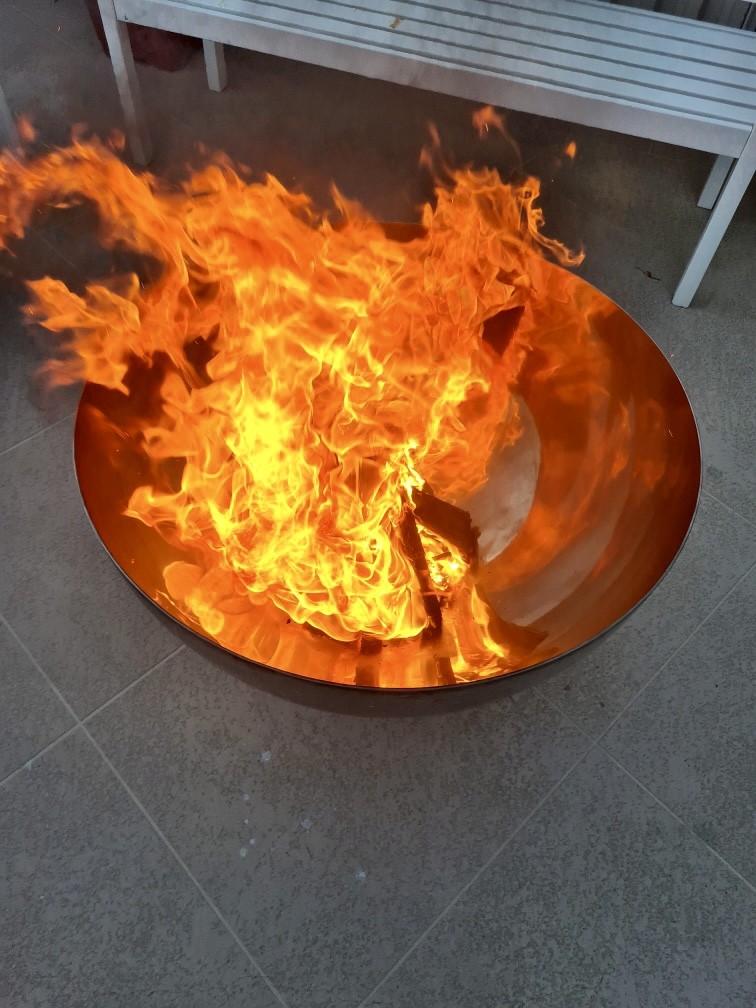 fire pit in use