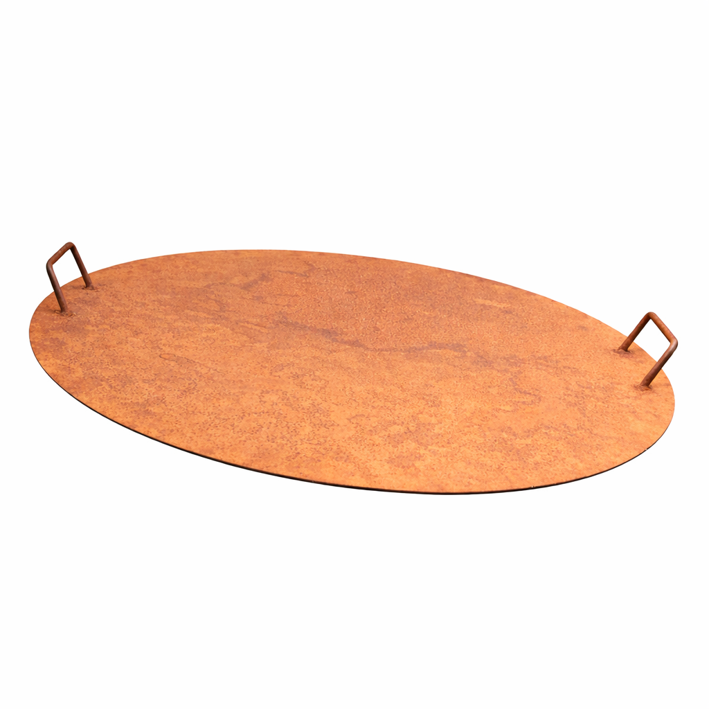 Rustic metal fire pit lid
