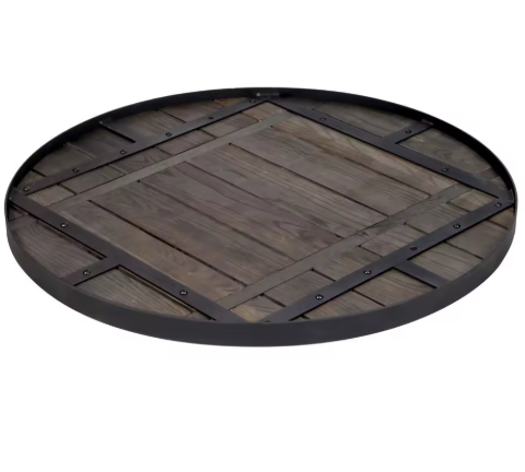 underneath the Solid Merbau Timber Fire Pit Table Top