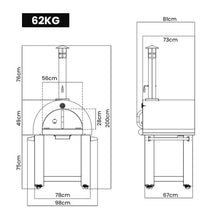 Load image into Gallery viewer, EuroGrille Outdoor Pizza Oven Stainless Steel Portable Pizza Maker Cooker Wood Charcoal Fired
