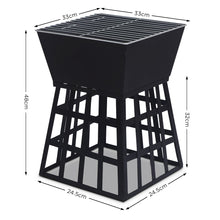 Load image into Gallery viewer, Wallaroo Outdoor Fire Pit for BBQ, Grilling, Cooking, Camping- Portable Brazier with Reversible Stand for Backyard
