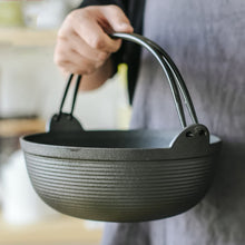 Load image into Gallery viewer, 29cm Cast Iron Sukiyaki Iron Pot Japanese Shabu Shabu Pot Pan Stockpot Wooden Lid Home Camping Picnic

