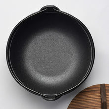 Load image into Gallery viewer, 29cm Cast Iron Sukiyaki Iron Pot Japanese Shabu Shabu Pot Pan Stockpot Wooden Lid Home Camping Picnic

