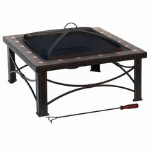 Load image into Gallery viewer, 30&quot; Square Slate Tile Fire Pit Outdoor Patio Heater Fireplace
